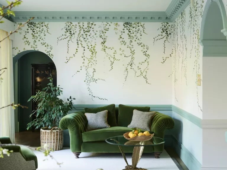 The nature-inspired decor of this home suits its idyllic English country setting