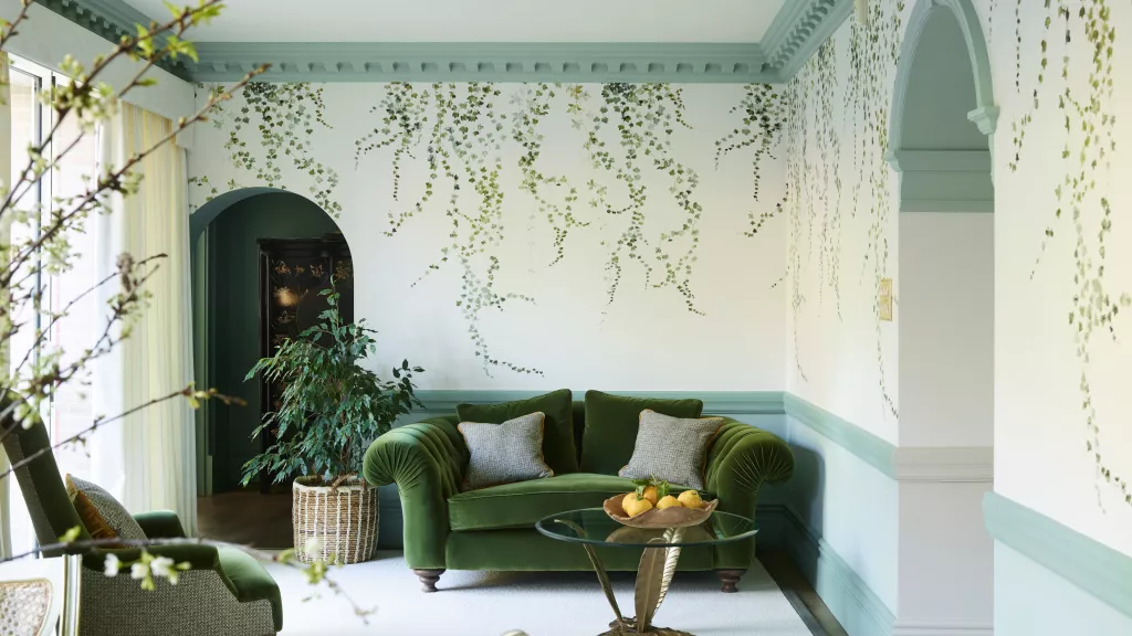 The nature-inspired decor of this home suits its idyllic English country setting